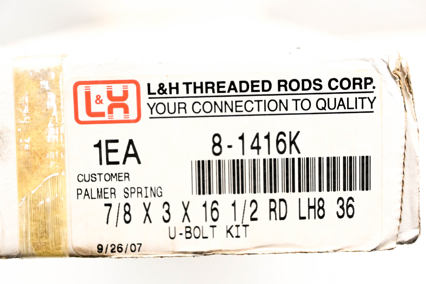 L&H 8-1416K U Bolt Kit NOS
