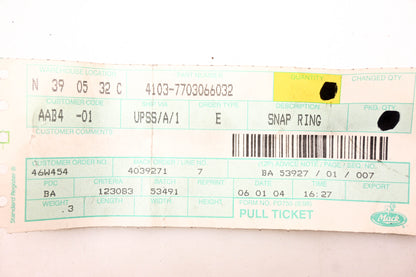 Mack 4103-7703066032, 7703066032 Snap Ring NOS
