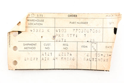 Mack 4103-7703007068, 7703007068 Screw NOS