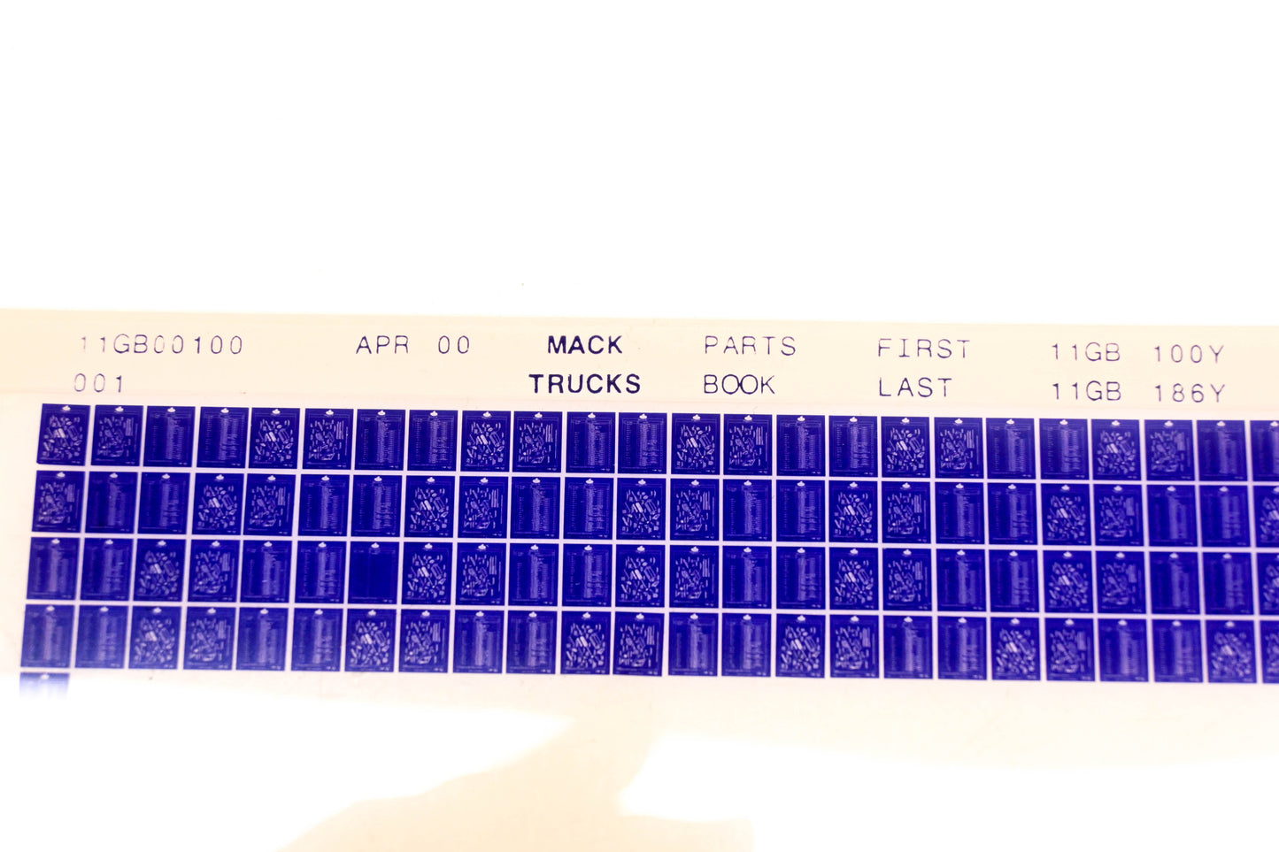 Mack 11GB00100 11GB100Y - 11GB186Y Parts Microfiche NOS