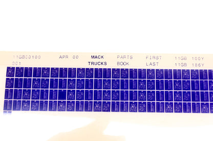 Mack 11GB00100 11GB100Y - 11GB186Y Parts Microfiche NOS