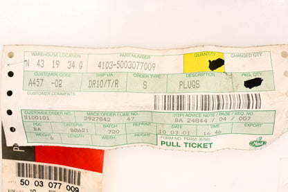 Mack 4103-5003077009, 5003077009 Renault Plug Cap NOS