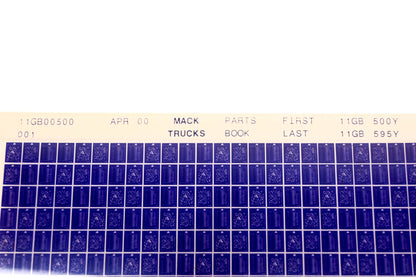 Mack 11GB00500 11GB500Y - 11GB595Y Parts Microfiche NOS