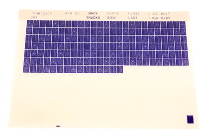Mack 11GB00600 11GB603Y - 11GB698Y Parts Microfiche NOS