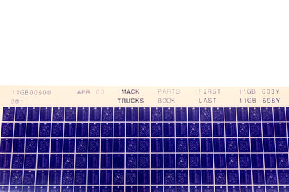 Mack 11GB00600 11GB603Y - 11GB698Y Parts Microfiche NOS