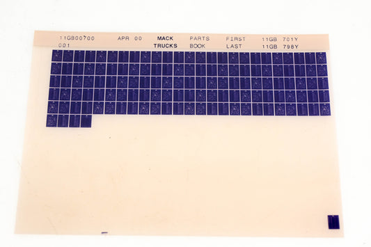 Mack 11GB00700 11GB701Y - 11GB798Y {Parts Microfiche NOS
