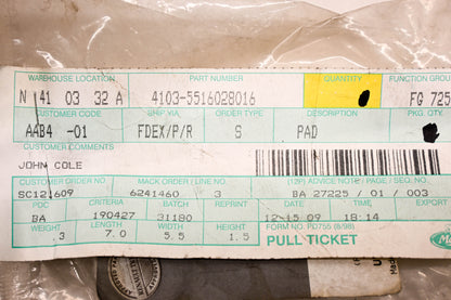 Mack 4103-5516028016, 5516028016 Renault Pedal Pad NOS