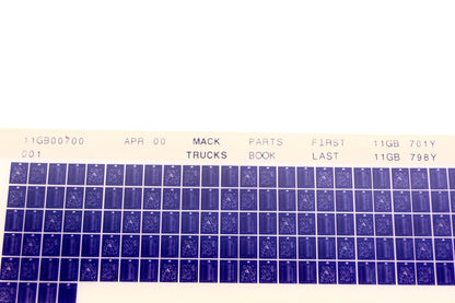 Mack 11GB00700 11GB701Y - 11GB798Y {Parts Microfiche NOS