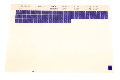 Mack 11GB00800 11GB801Y - 11GB884Y Parts Microfiche NOS