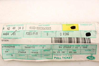 Mack 4103-5003065005, 5003065005 Renault O-Ring NOS