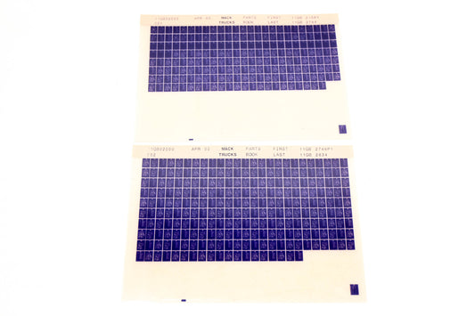 Mack 11GB02000 11GB2158Y - 11GB2834 Parts Microfiche Lot of 2 NOS