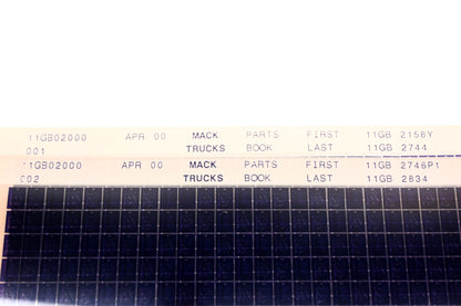 Mack 11GB02000 11GB2158Y - 11GB2834 Parts Microfiche Lot of 2 NOS