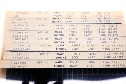 Mack 11GB04000 11GB4166 - 11GB4999 Parts Microfiche Lot of 15 NOS