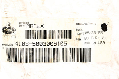 Mack 4103-5003009105, 5003009105 Bolt D=10X60MM NOS