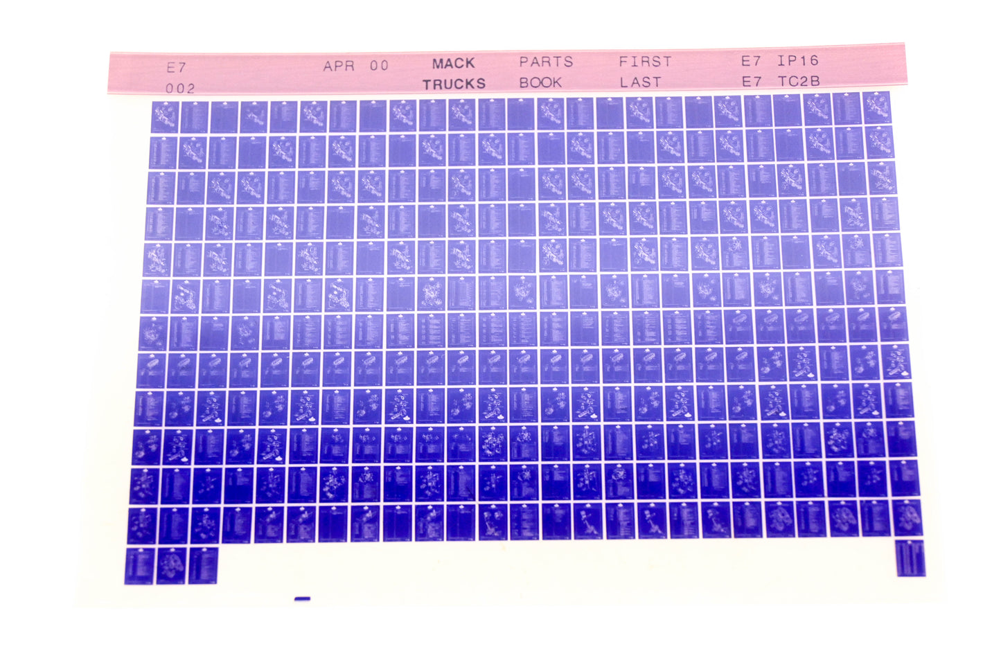 Mack E7002 E7IP16 - E7TC2B Parts Microfiche NOS