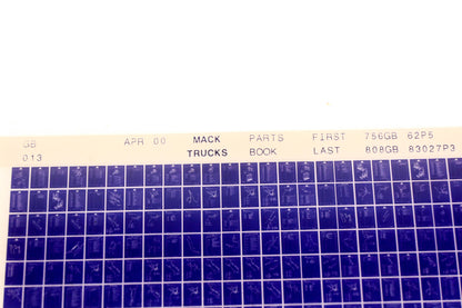 Mack GB013 756GB62P5 - 808GB83027P3 Parts Microfiche NOS