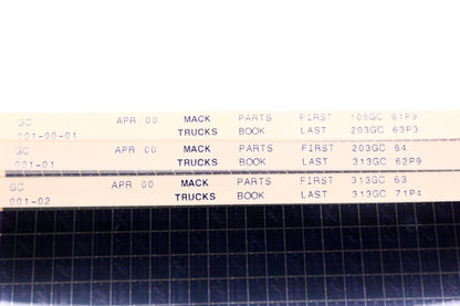 Mack GC001-00-01 105GC61P9 - 313GC71P4 Parts Microfiche Lot of 3 NOS