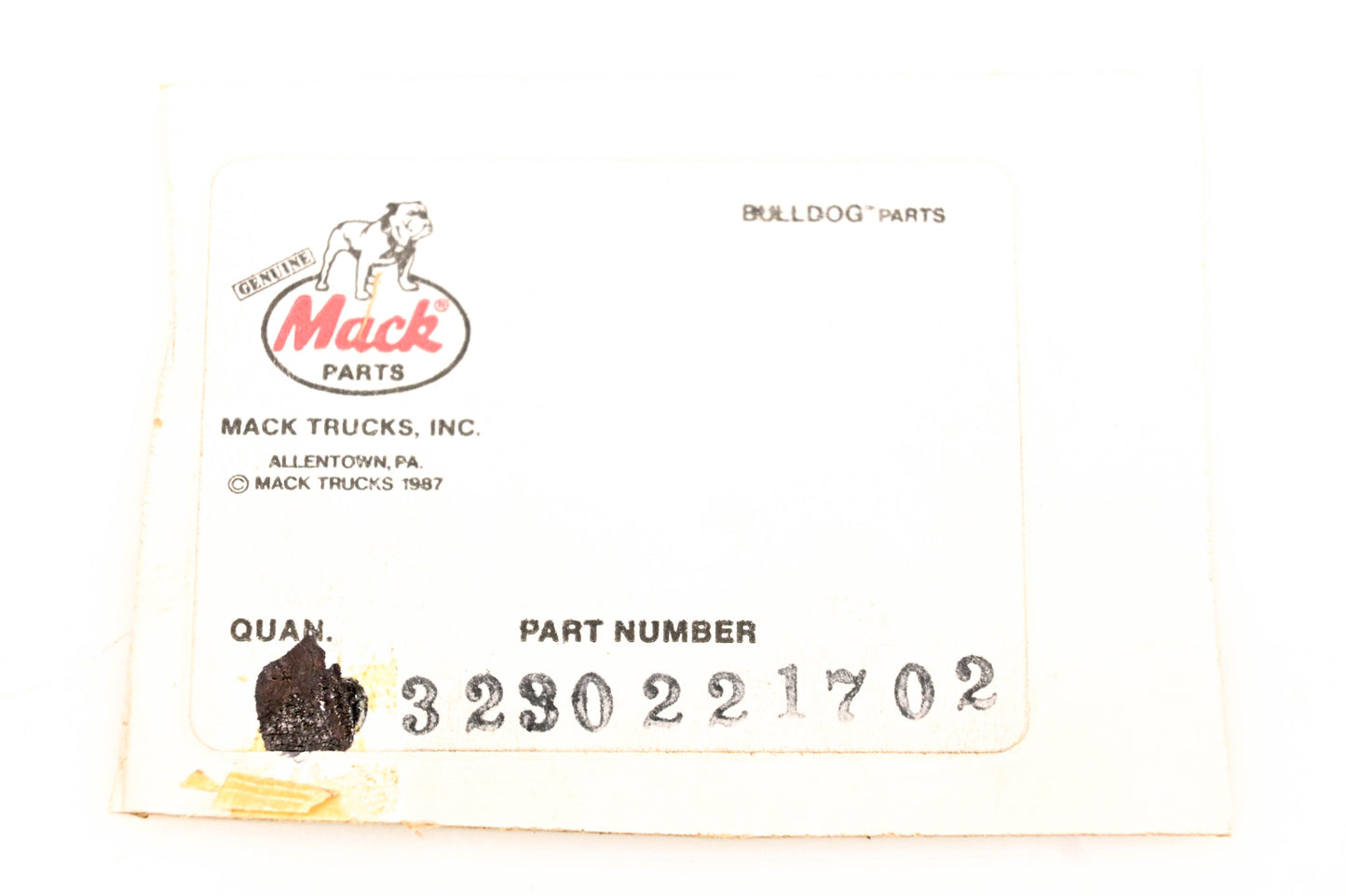 Mack 3230-221702, 3230221702 O-Ring NOS