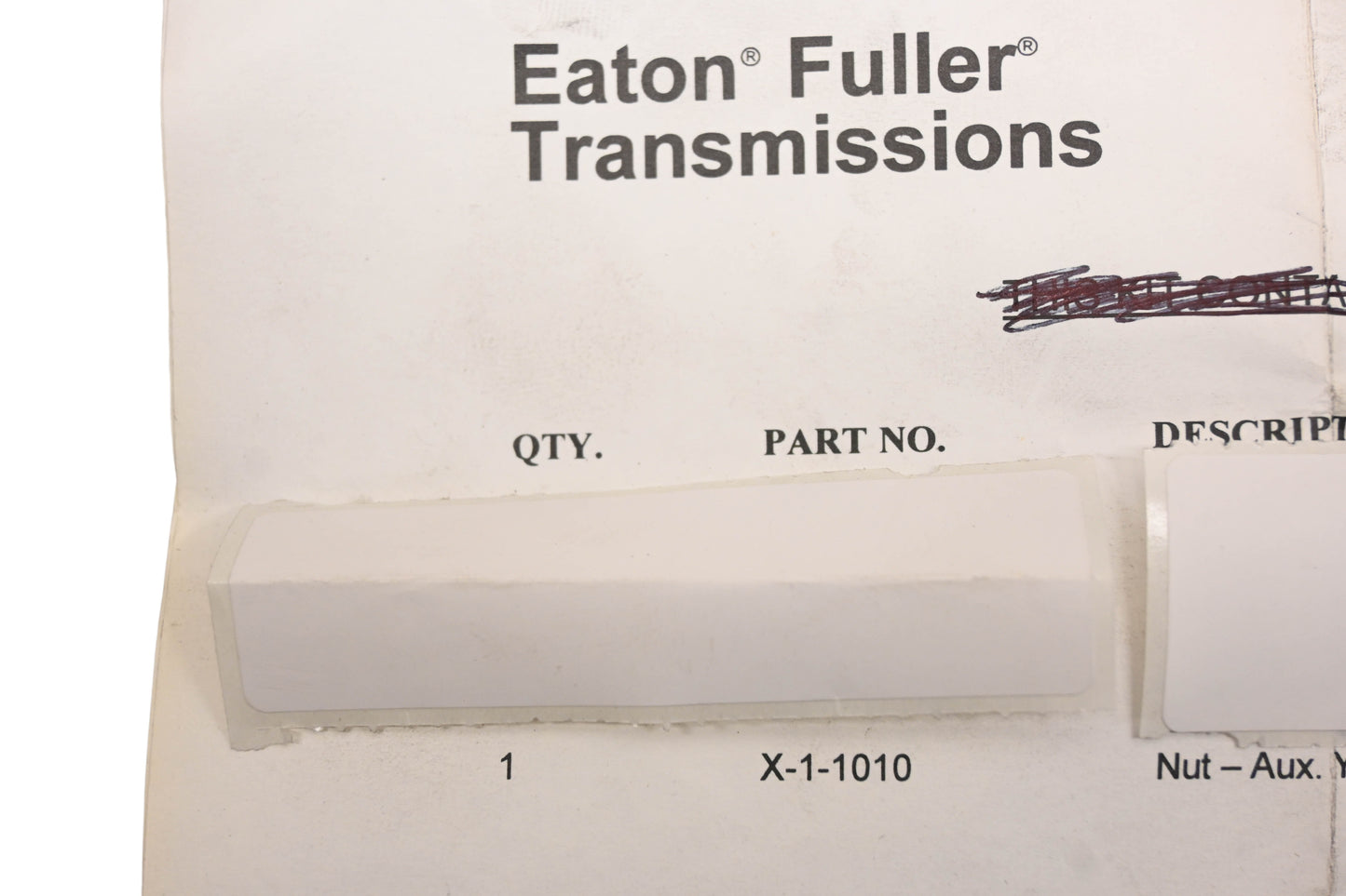 Eaton Fuller X-1-1010, X11010 Nut NOS