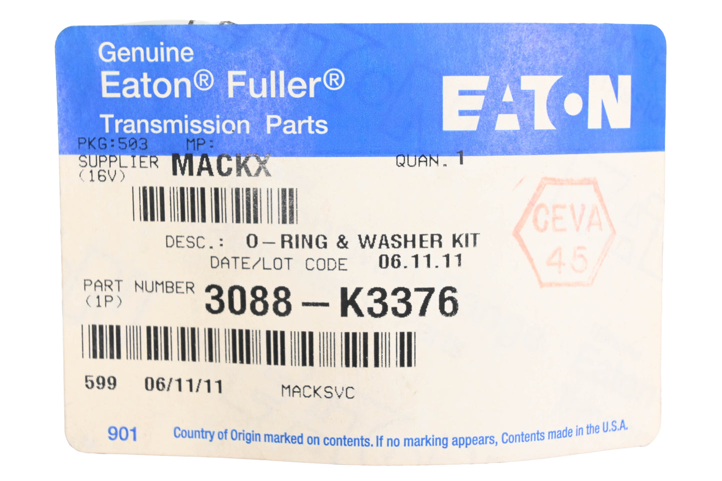 Mack 3088-K3376 Eaton Fuller O-Ring & Washer Repair Kit NOS