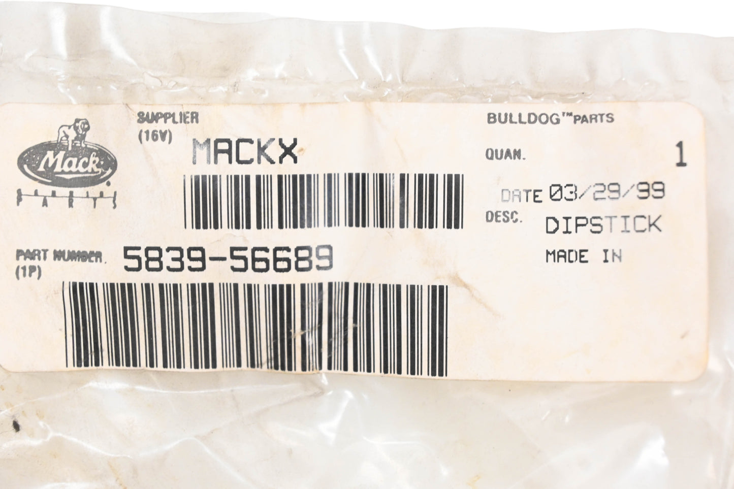 Mack 5839-56689 Power Steering Dipstick NOS