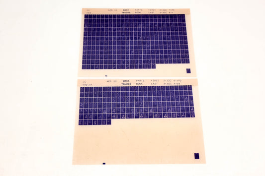Mack GC002, GC002-01 313GC71P5 - 313GC4135 Parts Microfiche Lot of 2 NOS
