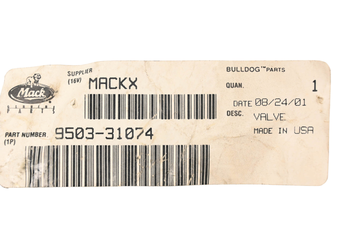 Mack 9503-31074 Valve Assembly NOS