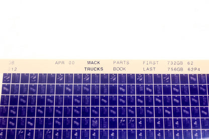 Mack GB012 732GB62 - 756GB62P4 Parts Microfiche NOS