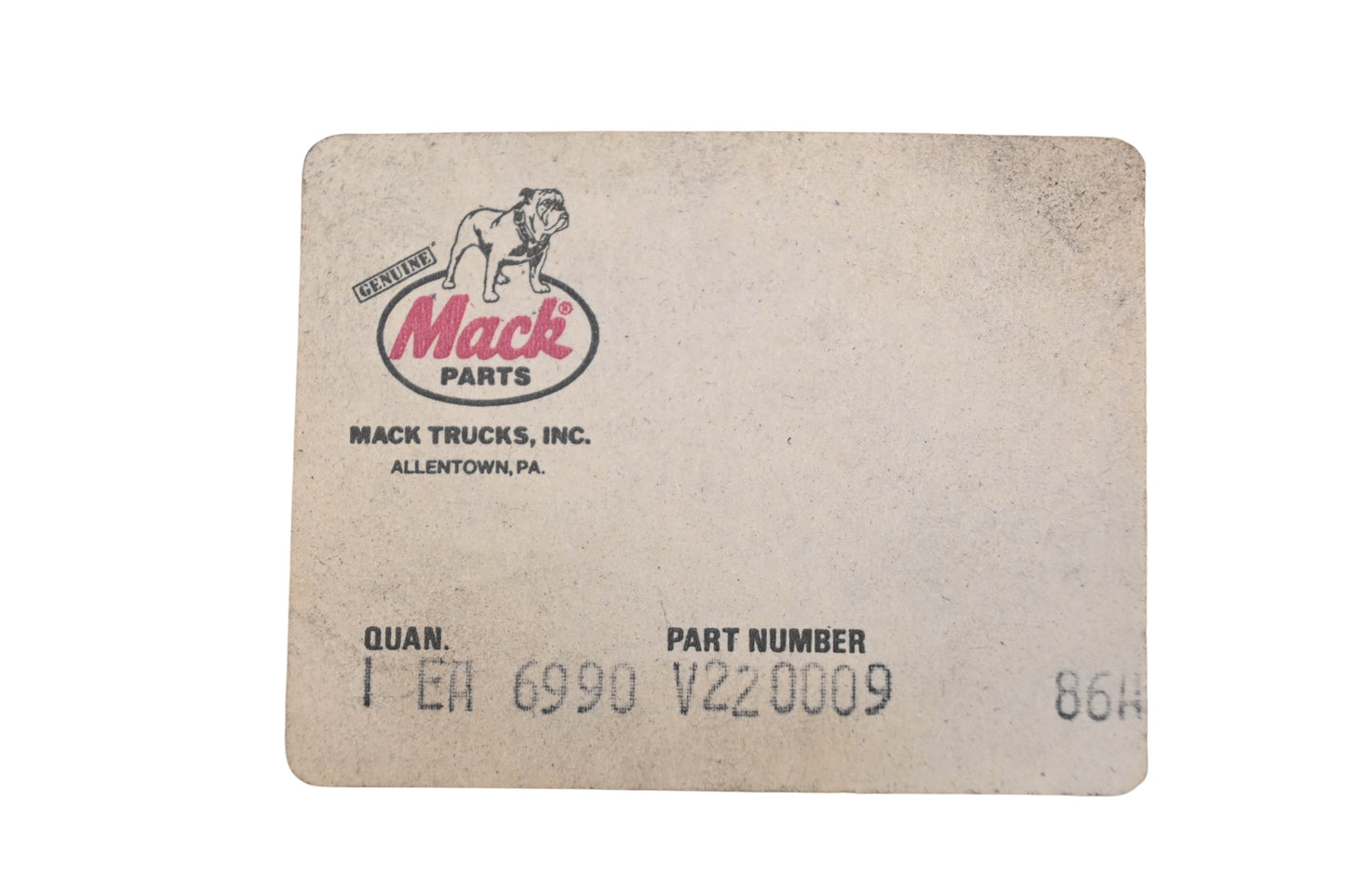 Mack 6990-V220009, 5128009 Valve Kit NOS