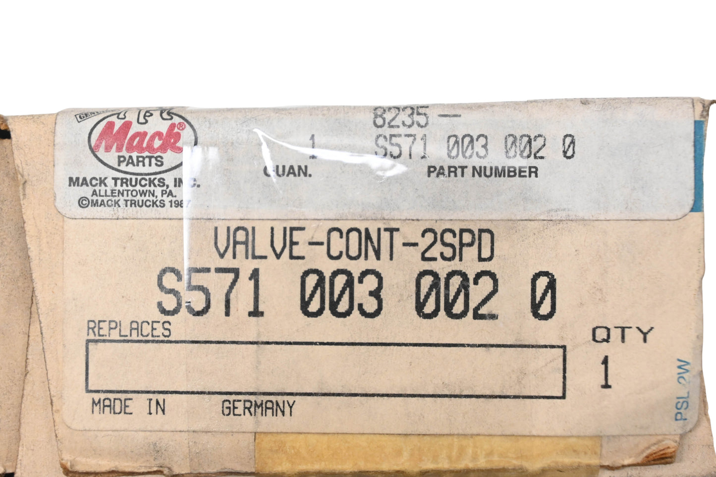 Mack 8235-S5710030020, 5710030020 Wabco Rockwell Control Valve NOS