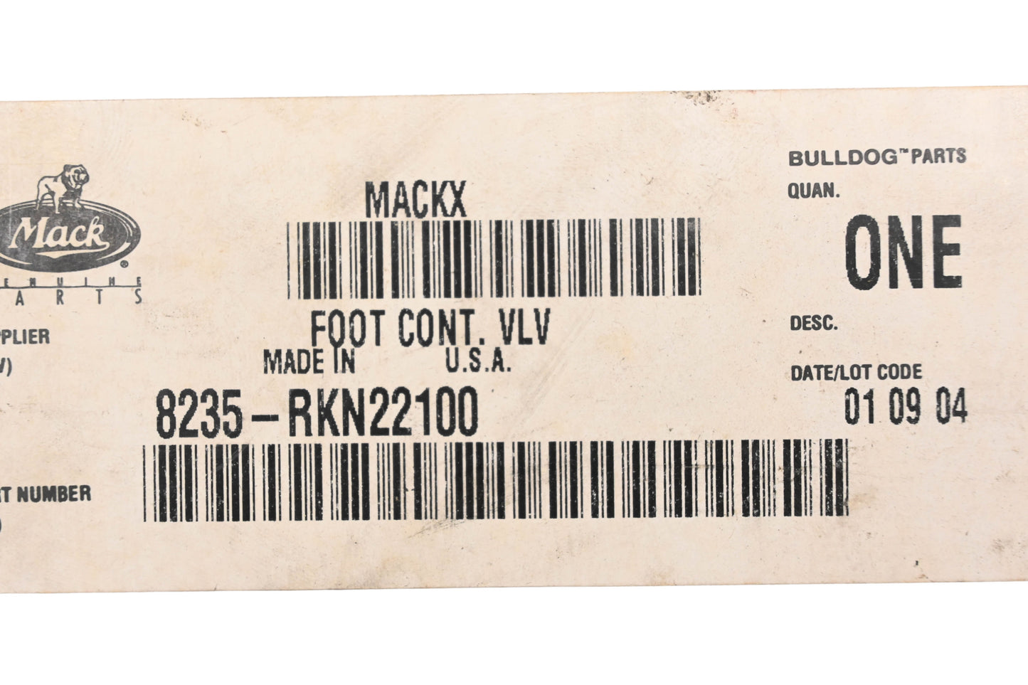 Mack 8235-RKN22100, RKN22100 Meritor Wabco Protection Valve NOS