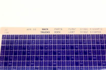 Mack GC006 313GC5126AP12 - 313GC5138P36 Parts Microfiche NOS