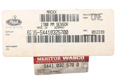 Mack 8235-S4410325700, S4410325700 Meritor Wabco ABS Wheel Speed Sensor NOS