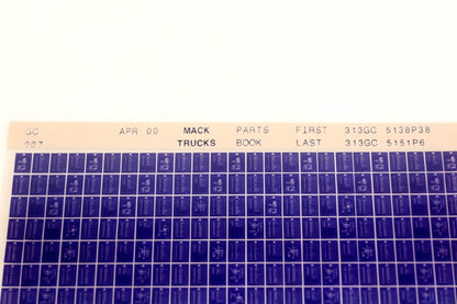 Mack GC007 313GC5138P38 - 313GC5151P6 Parts Microfiche NOS