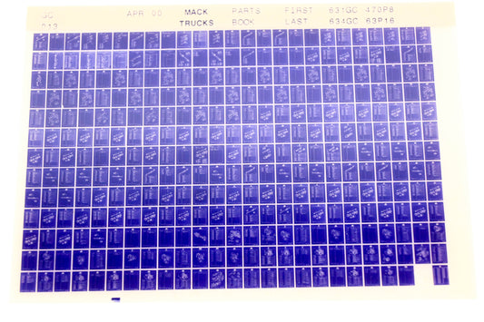 Mack GC013 631GC470P8 - 634GC63P16 Parts Microfiche NOS