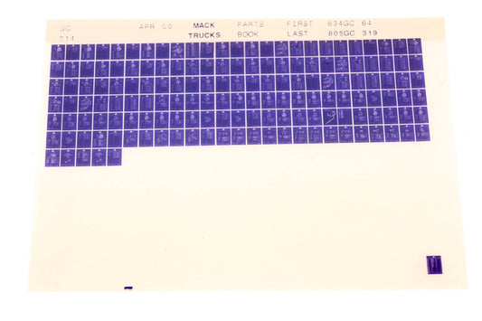 Mack GC014 634GC64 - 805GC319 parts Microfiche NOS