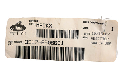 Mack 3917-65066G1, 391765066G1 Resistor NOS