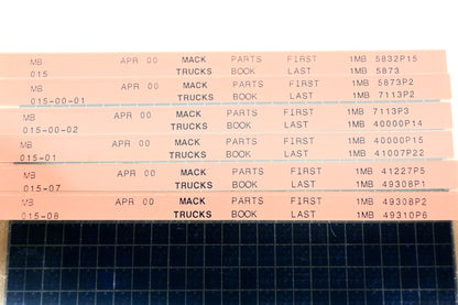 Mack MB015, MB015-00-01, MB015-08 1MB5832P15 - 1MB49310P6 Parts Microfiche Lot of 6 NOS