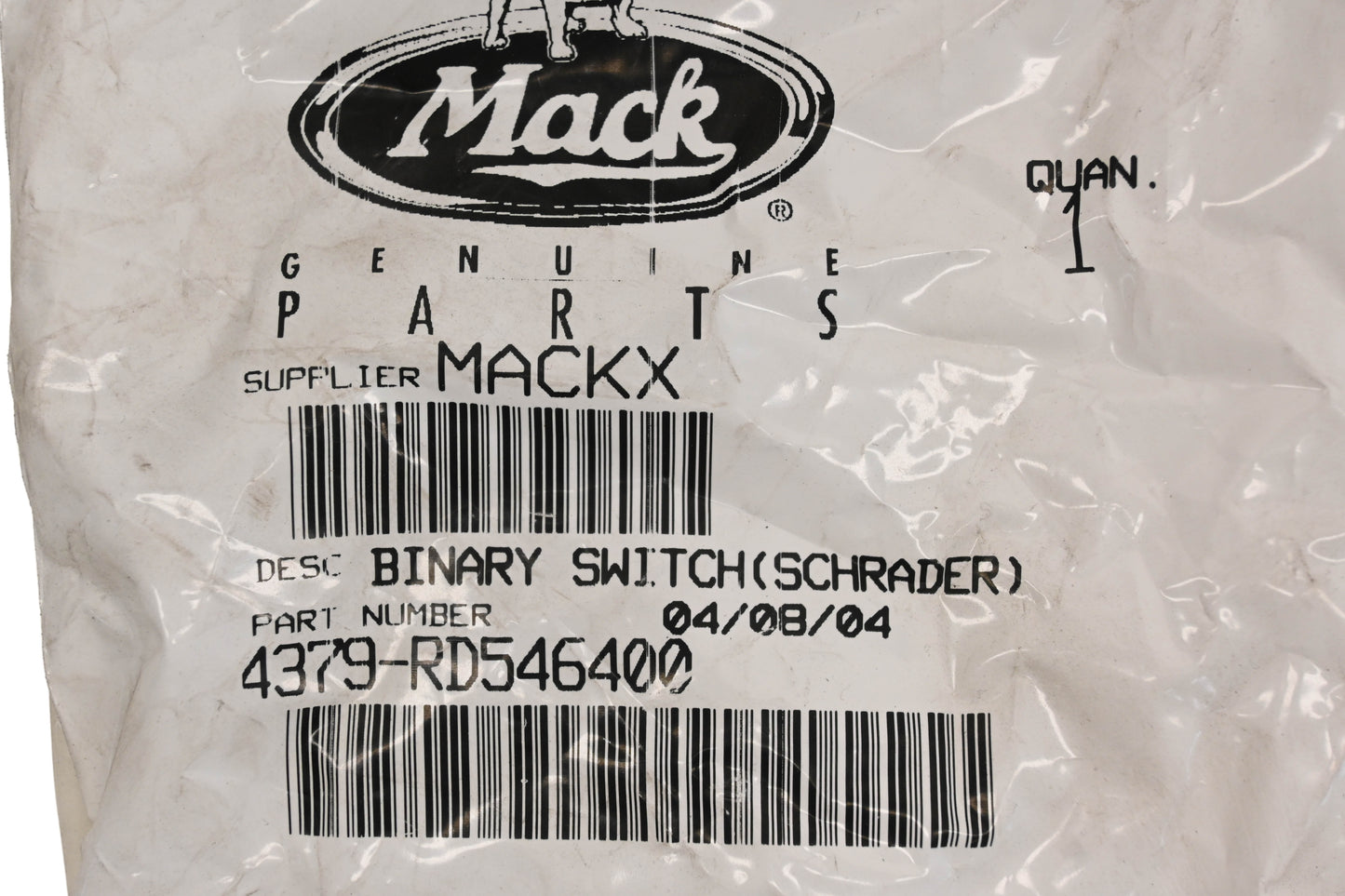 Mack 4379-RD546400, RD-5-4640-0 Red Dot Binary Switch NOS