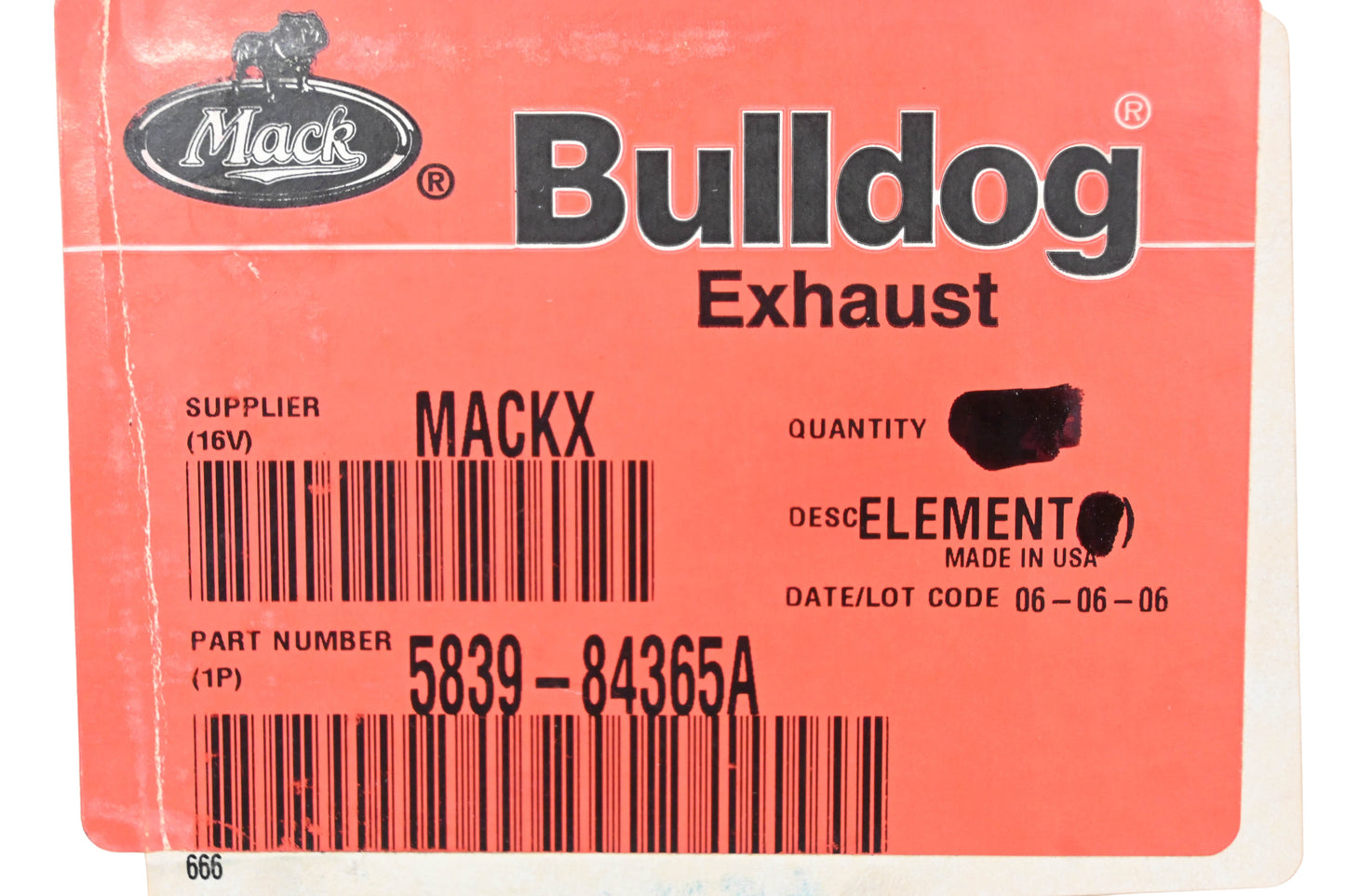 Mack 5839-84365A Power Steering Filter NOS