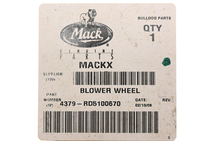 Mack 4379-RD5100670 Blower Wheel NOS