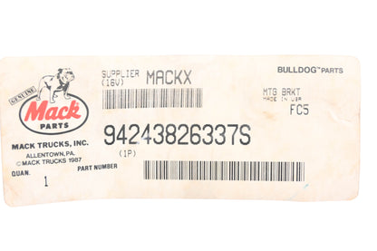 Mack 94243826337S, 9424-3826337S Mounting Bracket Clamp Assembly NOS