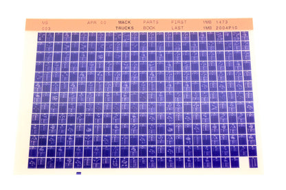 Mack MB003 1MB1473 - 1MB2004P10 Parts Microfiche NOS
