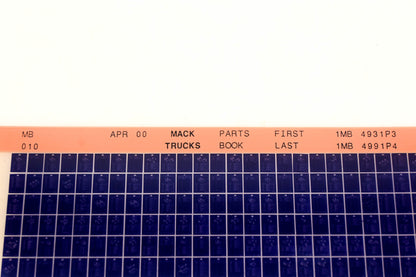 Mack MB010 1MB4931P3 - 1MB4991P4 Parts Microfiche NOS