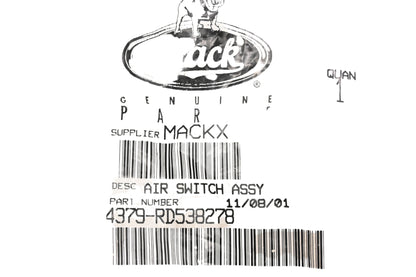 Mack 4379-RD538278, 216KD229 Red Dot Air Switch Assembly NOS