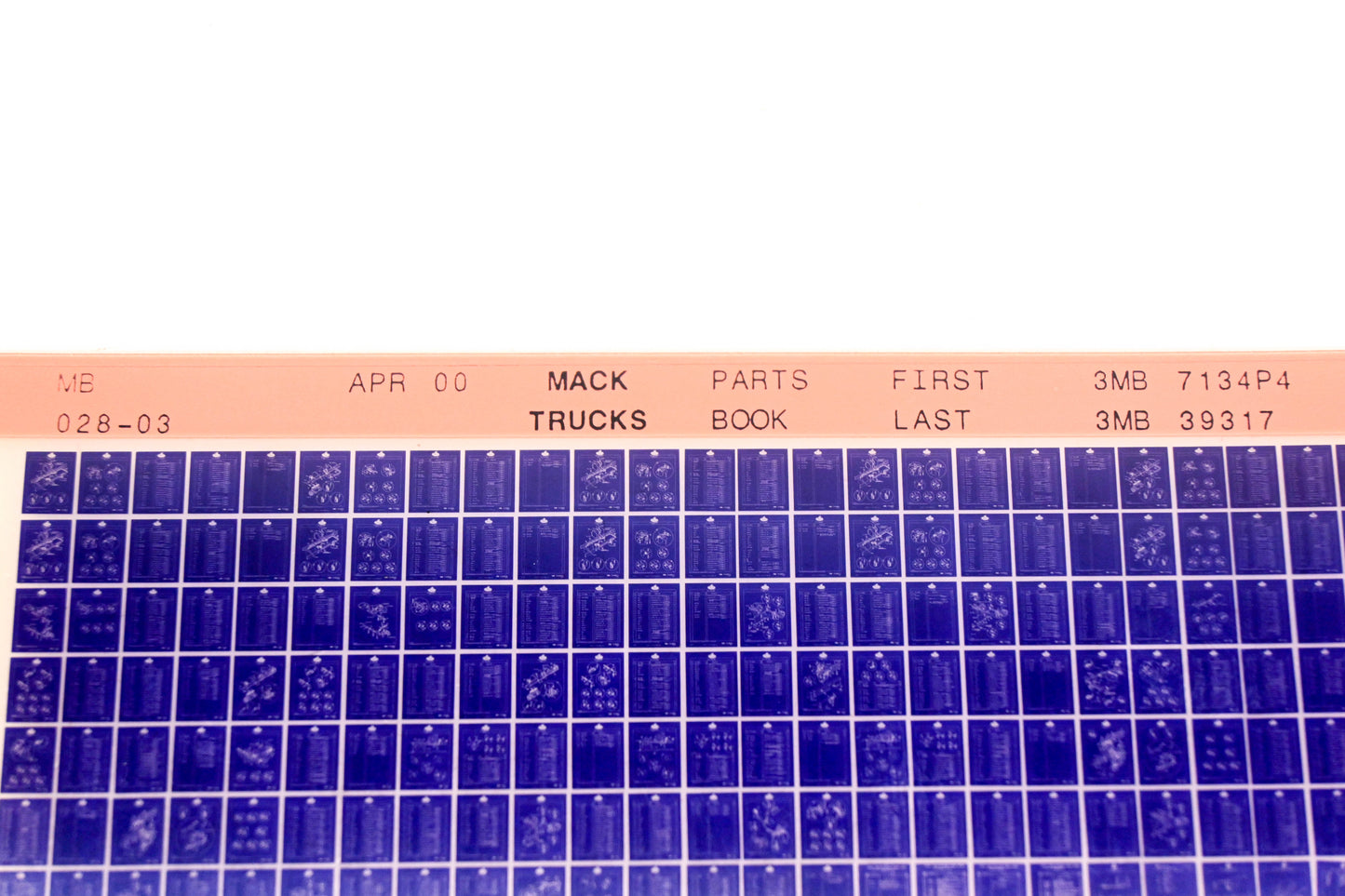 Mack MB028-03 3MB7134P4 - 3MB39317 Parts Microfiche NOS