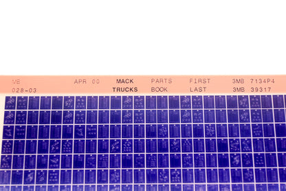 Mack MB028-03 3MB7134P4 - 3MB39317 Parts Microfiche NOS