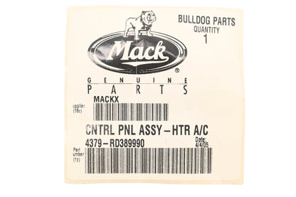 Mack 4379-RD389990 Heater A/C Control Panel NOS