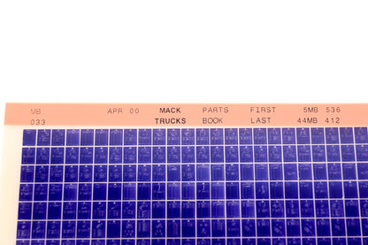 Mack MB033 5MB536 - 44MB412 Parts Microfiche NOS