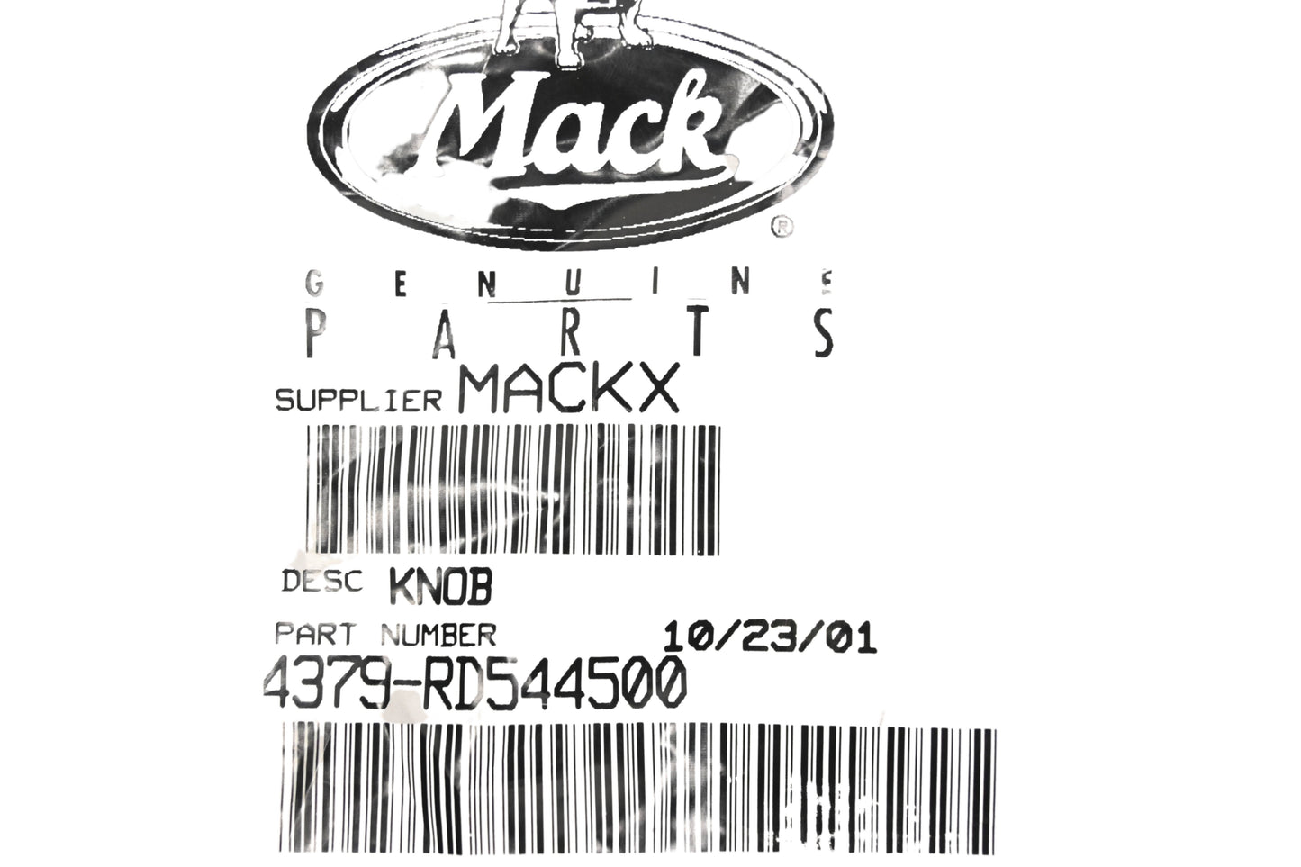 Mack 4379-RD544500, RD544500 Knob NOS